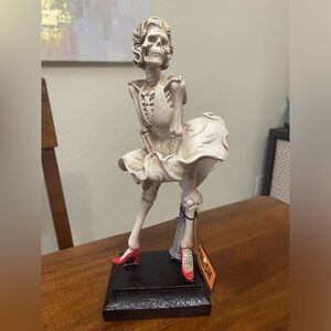 12” Halloween Marilyn Monroe Day of the Dead Skeleton Statue Figurine